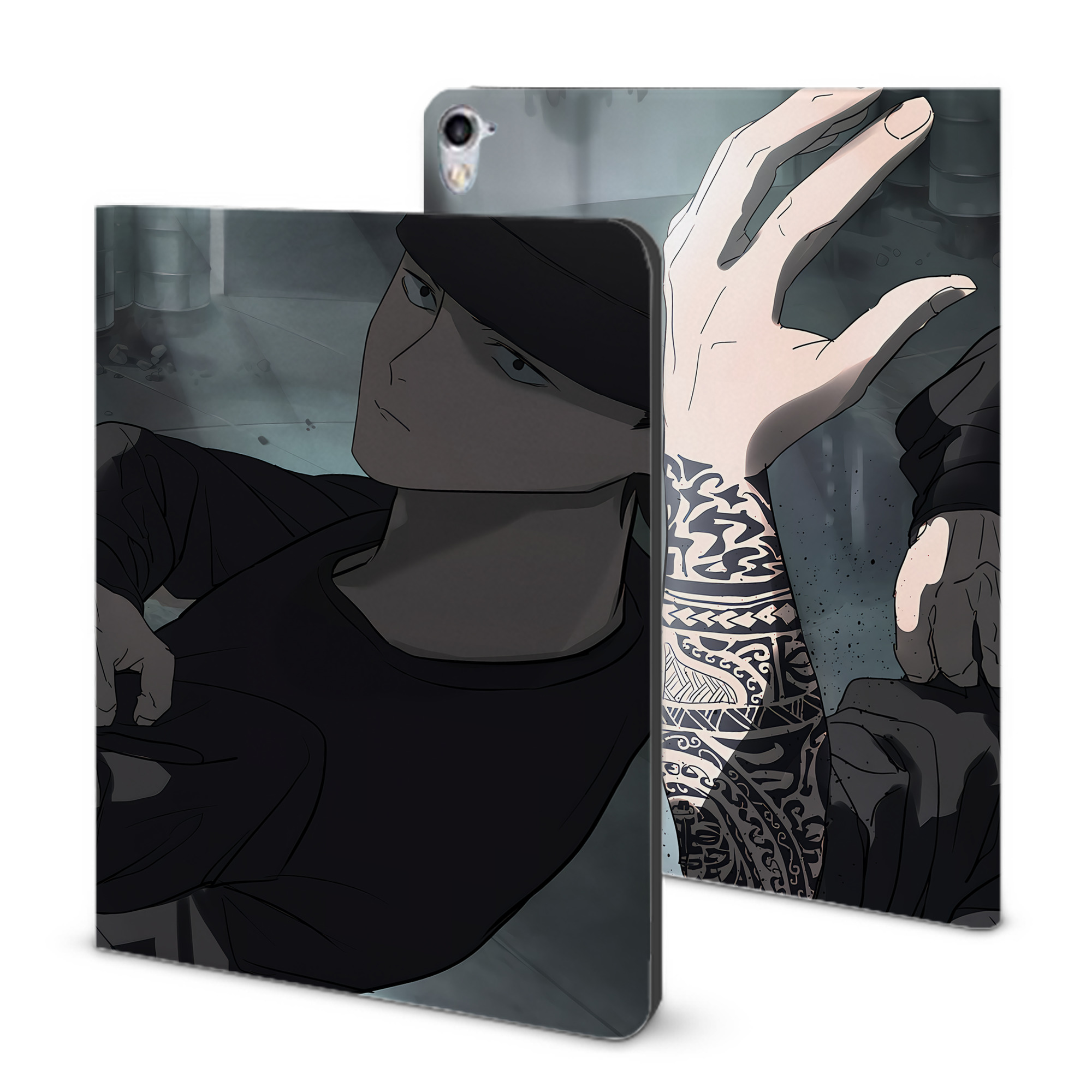 （画像用） 呪術廻戦 Jujutsu Kaisen IPad ケース ブック型 PUレザー TPU 耐衝撃 軽量 薄型 ペン収納なし 全面保護 IPad 各モデル対応